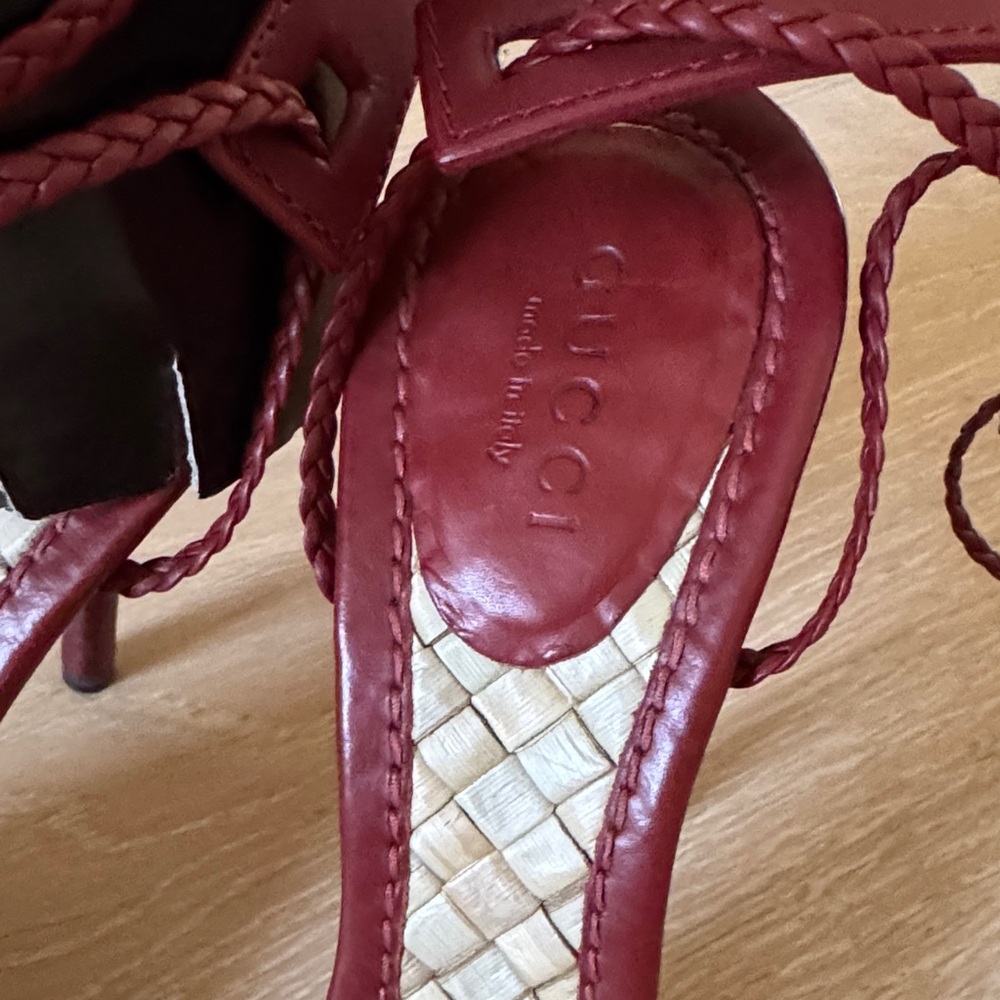 Gucci Dark Red Strappy Women's Sandals - Picture 2 of 10